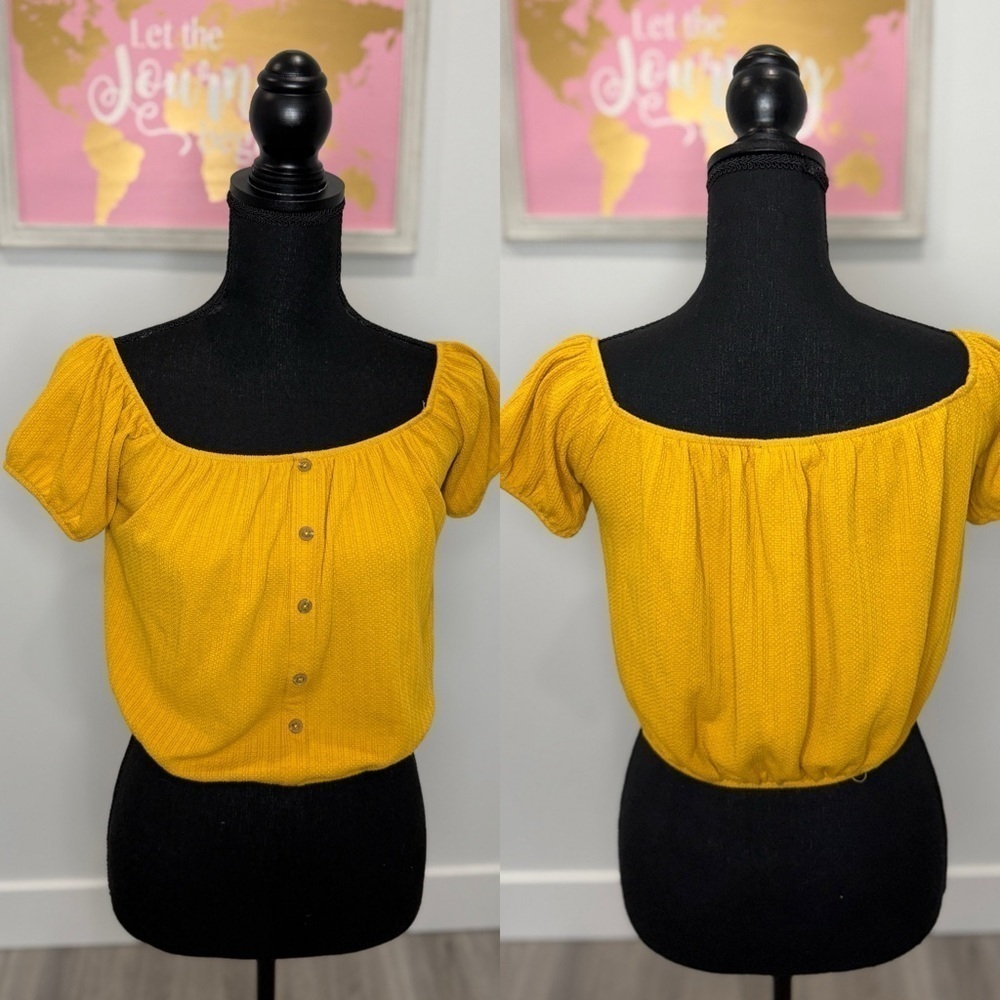 Forever 21 Mustard Yellow Women's Knit Crop Top (S)